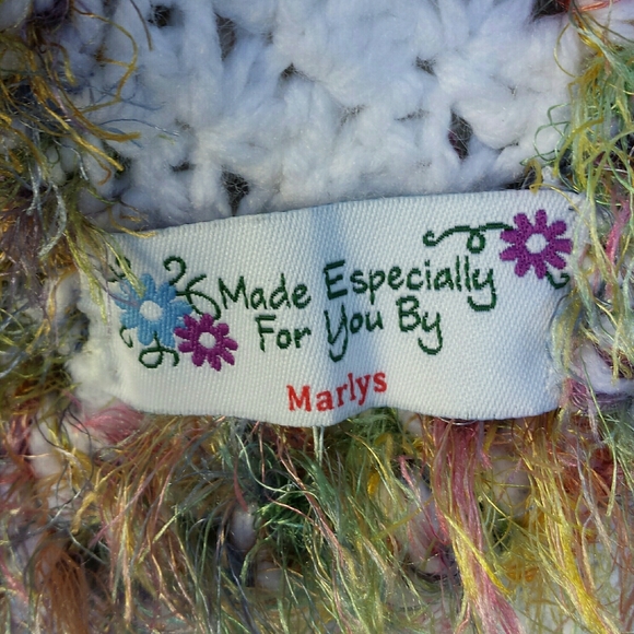 Hand Crafted Hand Crochet Striped Throw Blanket Of Many Colors - Picture 6 of 6